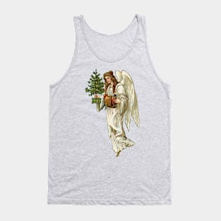 Vintage Christmas Angel holding tree and toys Tank Top